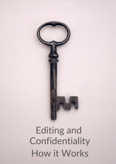 Cover of Editing and Confidentiality: picture of a large metal key